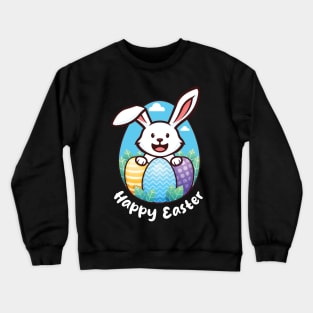Happy Easter - Easter Bunny (on dark colors) Crewneck Sweatshirt